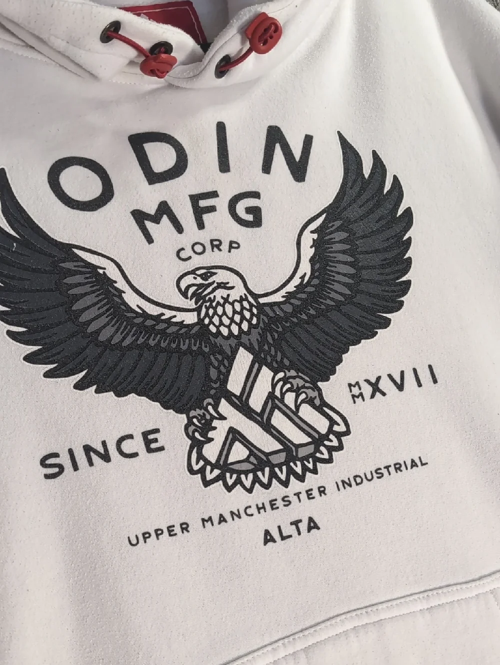 Odin Mfg Corp Alta Heavyweight Pullover Fleece Hoodie Size Large in White